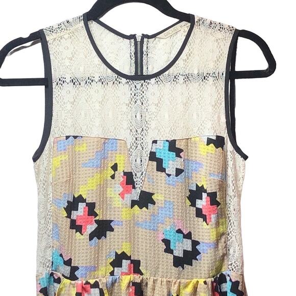 128. RACHEL Rachel Roy Geometric Lace Sleeveless Dress Womens Size 4 Fit & Flare - Picture 3 of 11